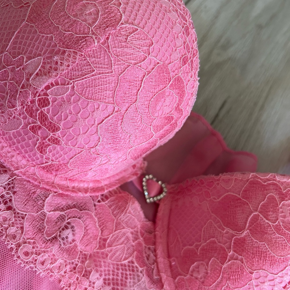 Pink Lace with Heart Detail